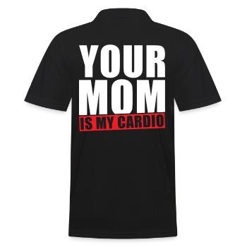 Your Mom is my Cardio - Men's Polo Shirt - black - Back - Kai (181cm)