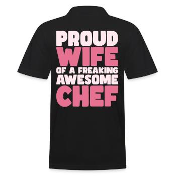 Fière épouse d’un sacré bon chef - Polo Homme - noir - Dos - Kai (181cm)