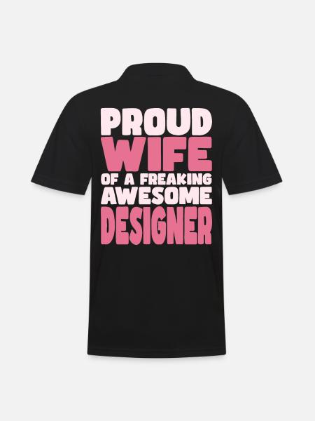 Stolze Ehefrau Eines Verdammt Guten Designers - Männer Poloshirt - Schwarz