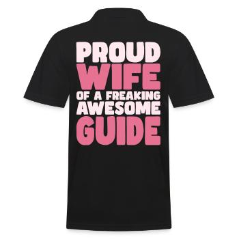 Proud Wife of A Damn Good Tour Guide - Men's Polo Shirt - black - Back - Kai (181cm)