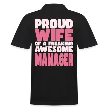 Stolze Ehefrau Eines Verdammt Guten Managers - Männer Poloshirt - Schwarz - Hinten - Kai (181cm)