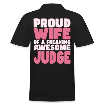 Proud Wife of A Damn Good Judge - Men's Polo Shirt - black - Back - Kai (181cm)