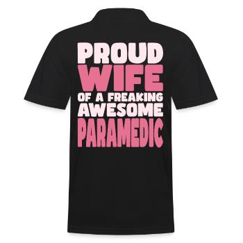 Proud Wife of A Damn Good Guy - Men's Polo Shirt - black - Back - Kai (181cm)