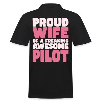 Stolze Ehefrau Eines Verdammt Guten Pilots - Männer Poloshirt - Schwarz - Hinten - Kai (181cm)