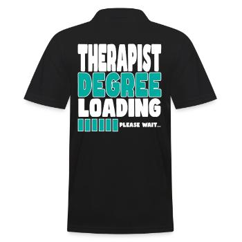 Therapeut lädt Ausbildung - Männer Poloshirt - Schwarz - Hinten - Kai (181cm)