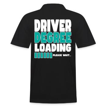 Fahrer lädt Ausbildung - Männer Poloshirt - Schwarz - Hinten - Kai (181cm)