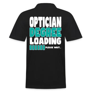 Optiker lädt Ausbildung - Männer Poloshirt - Schwarz - Hinten - Kai (181cm)
