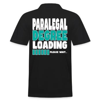 Rechtsanwaltsfachangestellte lädt Ausbildung - Männer Poloshirt - Schwarz - Hinten - Kai (181cm)