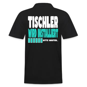 Tischler wird installiert - Männer Poloshirt - Schwarz - Hinten - Kai (181cm)