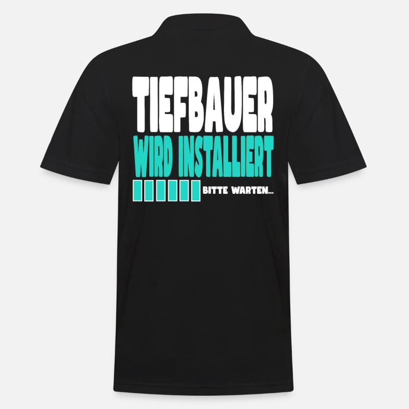 Tiefbauer wird installiert - Männer Poloshirt - Schwarz