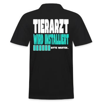 Tierarzt wird installiert - Männer Poloshirt - Schwarz - Hinten - Kai (181cm)