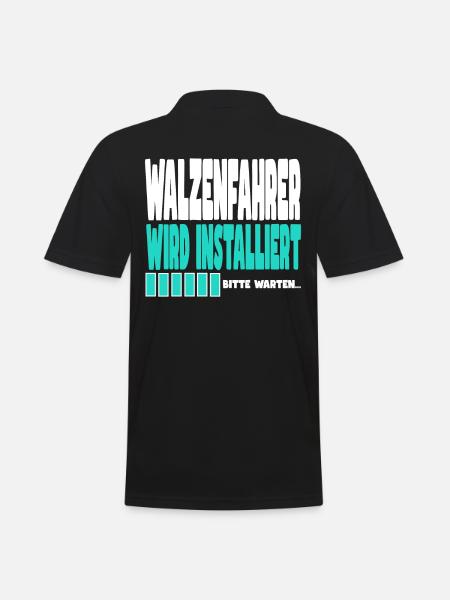 Walzenfahrer wird installiert - Männer Poloshirt - Schwarz