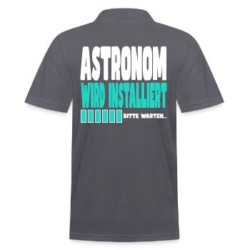 Astronom wird installiert - Männer Poloshirt - Anthrazit - Hinten - Nico (186cm)