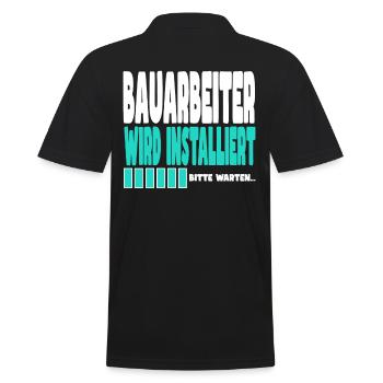 Bauarbeiter wird installiert - Männer Poloshirt - Schwarz - Hinten - Kai (181cm)