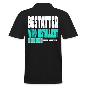 Bestatter wird installiert - Männer Poloshirt - Schwarz - Hinten - Kai (181cm)