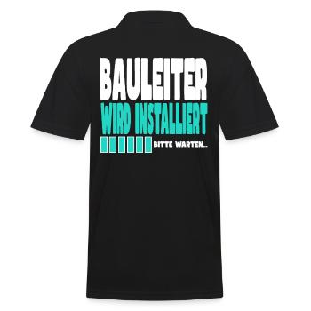 Bauleiter wird installiert - Männer Poloshirt - Schwarz - Hinten - Kai (181cm)