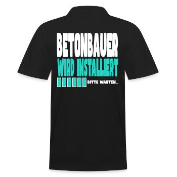 Betonbauer wird installiert - Männer Poloshirt - Schwarz - Hinten - Kai (181cm)