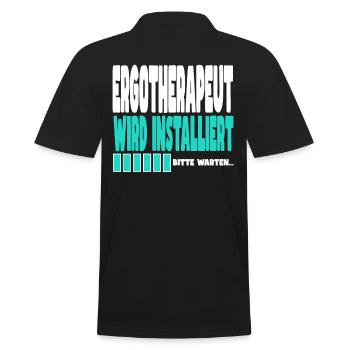 Ergotherapeut wird installiert - Männer Poloshirt - Schwarz - Hinten - Kai (181cm)