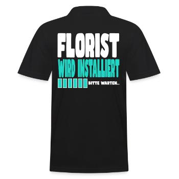 Florist wird installiert - Männer Poloshirt - Schwarz - Hinten - Kai (181cm)