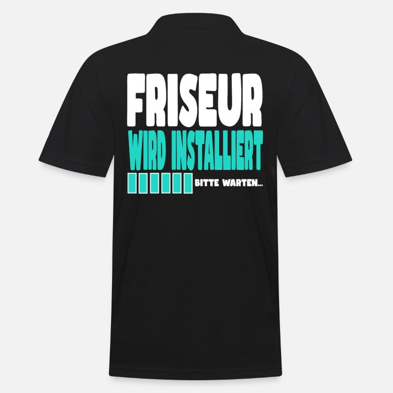 Friseur wird installiert - Männer Poloshirt - Schwarz