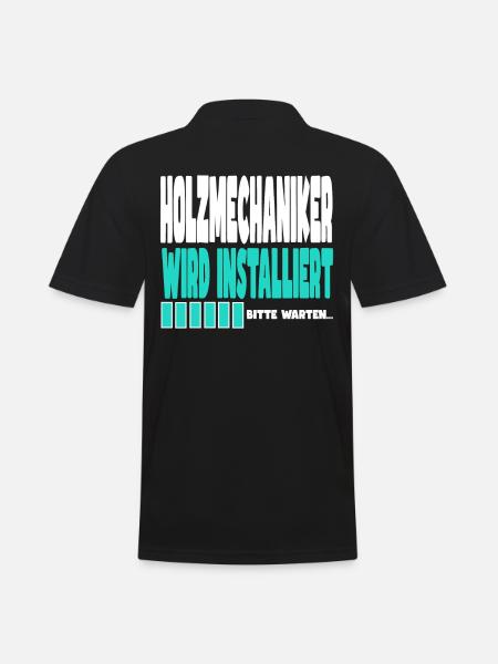 Holzmechaniker wird installiert - Männer Poloshirt - Schwarz