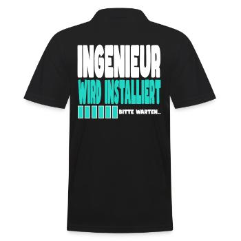 Ingenieur wird installiert - Männer Poloshirt - Schwarz - Hinten - Kai (181cm)