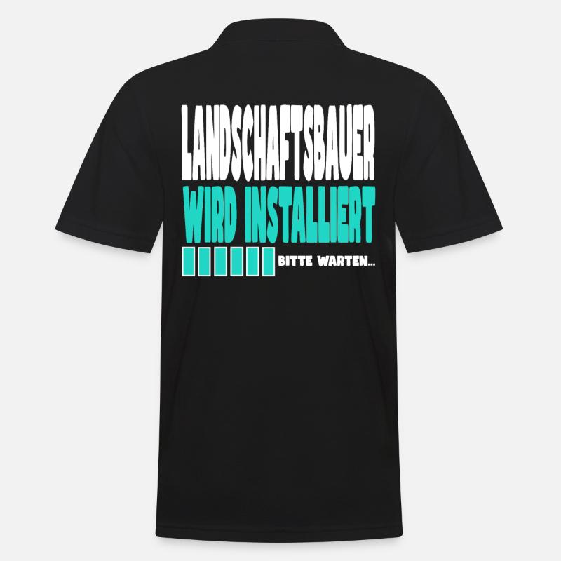 Landschaftsbauer wird installiert - Männer Poloshirt - Schwarz