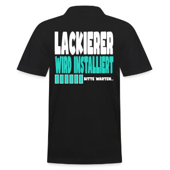 Lackierer wird installiert - Männer Poloshirt - Schwarz - Hinten - Kai (181cm)