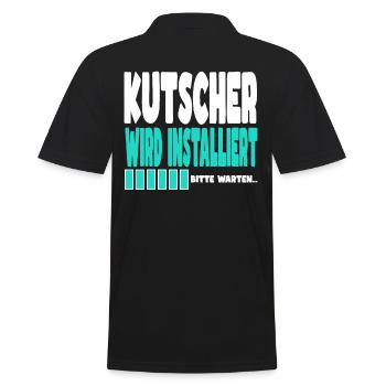Küchenbauer wird installiert - Männer Poloshirt - Schwarz - Hinten - Kai (181cm)