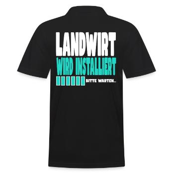 Landwirt wird installiert - Männer Poloshirt - Schwarz - Hinten - Kai (181cm)