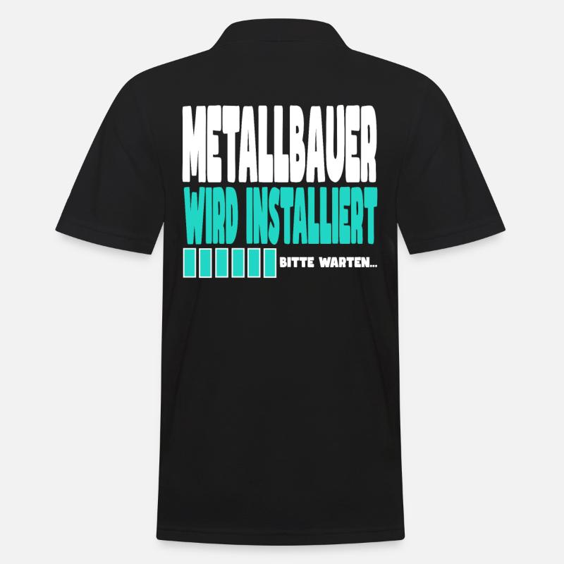 Metallbauer wird installiert - Männer Poloshirt - Schwarz