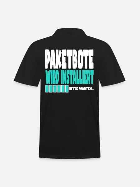 Paketbote wird installiert - Männer Poloshirt - Schwarz