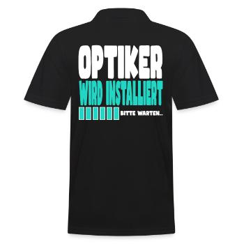 Optiker wird installiert - Männer Poloshirt - Schwarz - Hinten - Kai (181cm)