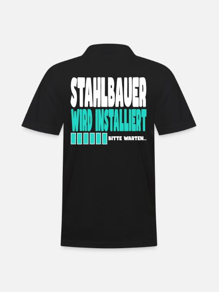Stahlbauer wird installiert - Männer Poloshirt - Schwarz