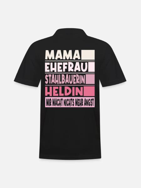 Stahlbauerin Mama Ehefrau Heldin - Männer Poloshirt - Schwarz