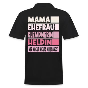 KLEMPNERIN Mama Ehefrau Heldin - Männer Poloshirt - Schwarz - Hinten - Kai (181cm)