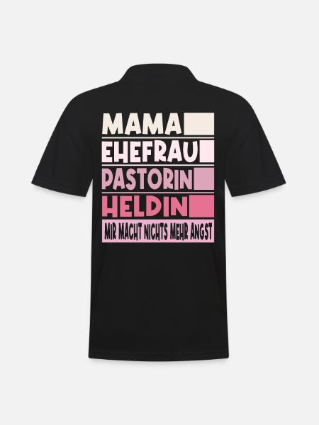 Pastorin Mama Ehefrau Heldin - Männer Poloshirt - Schwarz