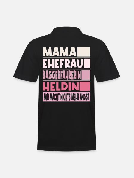 Baggerfahrerin Mama Ehefrau Heldin - Männer Poloshirt - Schwarz