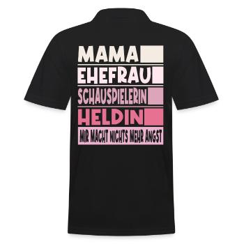 Schauspielerin Mama Ehefrau Heldin - Männer Poloshirt - Schwarz - Hinten - Kai (181cm)