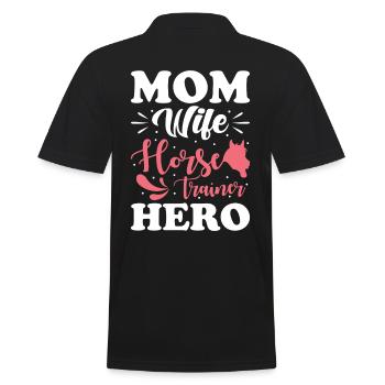 Pferdetrainerin Mama Ehefrau Heldin - Männer Poloshirt - Schwarz - Hinten - Kai (181cm)