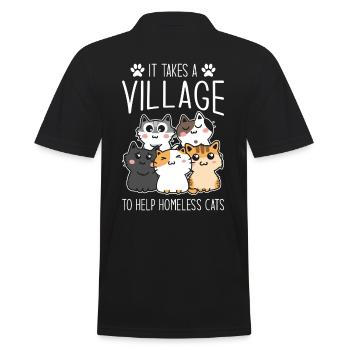 Katzenretter Hilfe Für Obdachlose Katzen - Männer Poloshirt - Schwarz - Hinten - Kai (181cm)