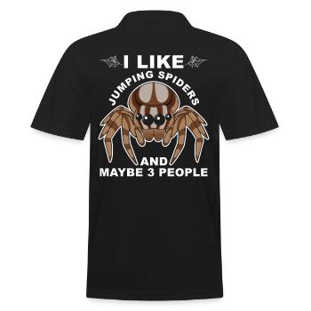 Springspinne Spruch - Männer Poloshirt - Schwarz - Hinten - Kai (181cm)