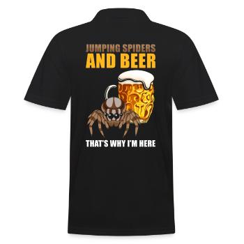 Springspinne Spruch - Männer Poloshirt - Schwarz - Hinten - Kai (181cm)