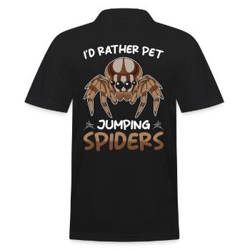 Springspinne Spruch - Männer Poloshirt - Schwarz - Hinten - Kai (181cm)