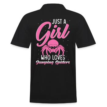 Springspinne Spruch - Männer Poloshirt - Schwarz - Hinten - Kai (181cm)