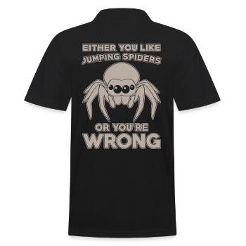 Springspinne Spruch - Männer Poloshirt - Schwarz - Hinten - Kai (181cm)