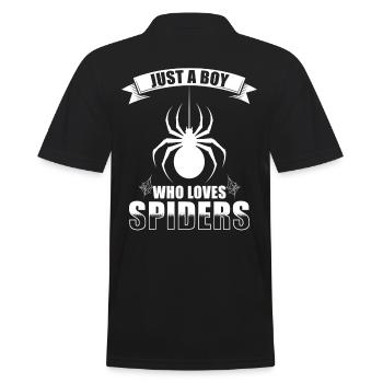 Springspinne Spruch - Männer Poloshirt - Schwarz - Hinten - Kai (181cm)