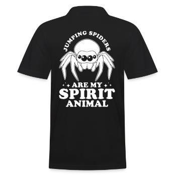 Springspinne Spruch - Männer Poloshirt - Schwarz - Hinten - Kai (181cm)