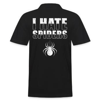 Ich hasse Spinnen - Männer Poloshirt - Schwarz - Hinten - Kai (181cm)
