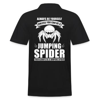 Springspinne Spruch - Männer Poloshirt - Schwarz - Hinten - Kai (181cm)